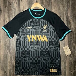 Nike Black and Gold Liverpool FC Men's Jersey